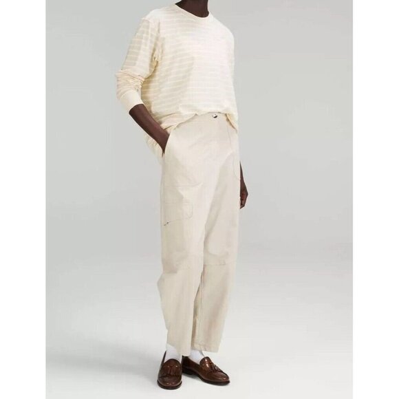 Lululemon Women’s Small Yachtie Stripe Pale Linen Lemon Sorbet Long Sleeve Shirt - Picture 4 of 9